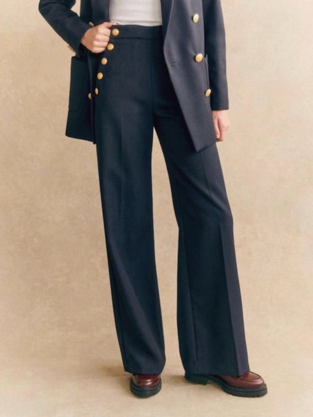 Sezane Marino Trousers Navy - Size 8